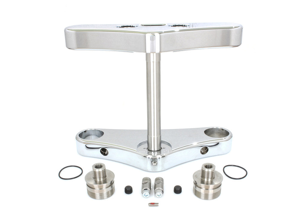3 Degree Raked Wide Glide Conversion Triple Tree Kit - Chrome. Fits Rocker 2008-2010.