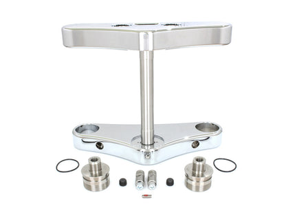 5 Degree Raked Wide Glide Conversion Triple Tree Kit - Chrome. Fits Rocker 2008-2010 with 23in. Wheel Conversion.
