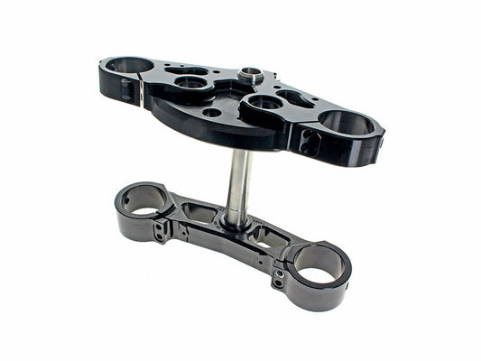 7 Degree X23 Raked Triple Tree Kit - Black. Fits CVO Street Glide & Road Glide 2023up with 23in. Wheel Upgrade.