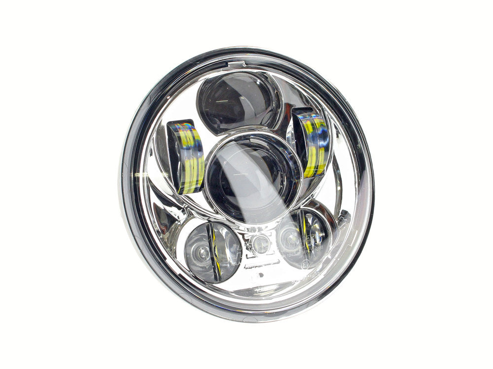 5-3/4in. LED HeadLight Insert - Chrome. Fits H-D Street 500 (XG500), Street 750 (XG750) & Indian Scout, Scout Sixty, Scout Bobber with 5-3/4in. Headlight.