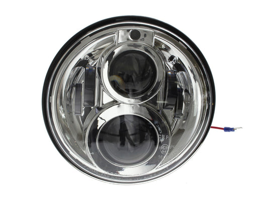7in. LED HeadLight Insert with Parker - Chrome. Fits Most H-D, Indian Chief Classic & Dark Horse Models with 7in. Headlight.