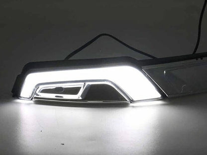 FusionFX LED DRL Windshield Trim with Amber Turn, White Run & Smoke Lens - Chrome. Fits Touring 2014-2023