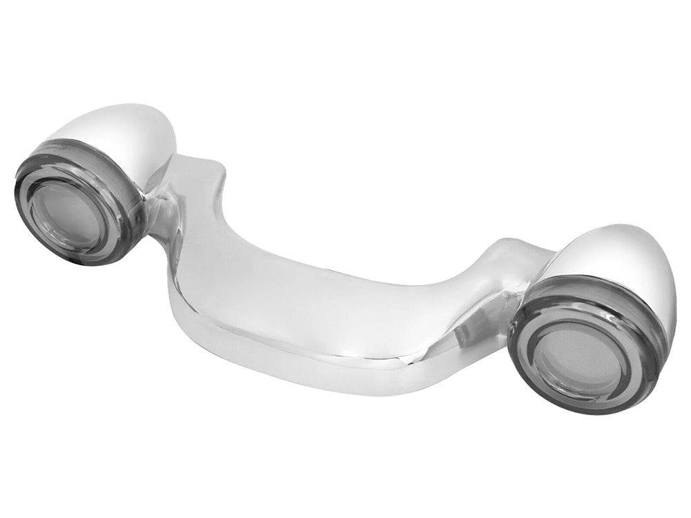 Fusion FX Chrome LED Rear Turn Signal Lightbar with Smoke Lenses. Fits Most Touring 2014-2024
