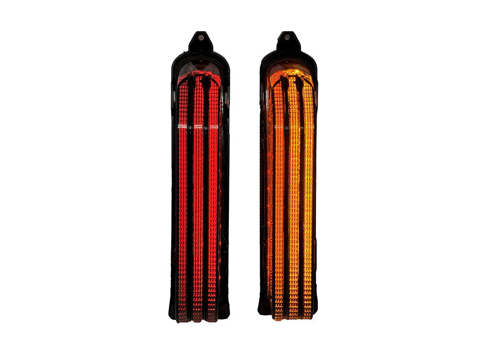 LED CVO Taillight Panels - Red Run/Brake, Amber Turn, Smoke Lenses. Fits CVO Touring 2014up.
