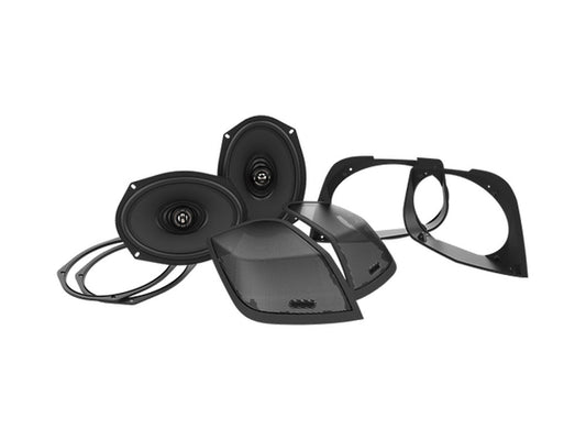 Saddlebag Lid Retro 6x9's Cut In Kit with Speakers. Fits Street Glide, Ultra Classic, Road Glide & Road Glide Ultra 2014-2023