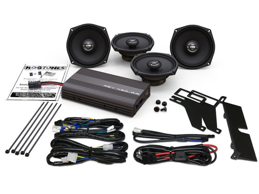 Hogtunes, 400 Watt Amp x 4 Speaker Kit. Fits Ultra Classic 1998-2013 & Tri Glide Ultra 2009-2013