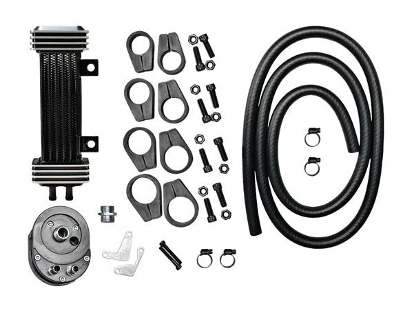 6-Row Vertical Deluxe Oil Cooler Kit. Fits Most Big Twin 1984-2017