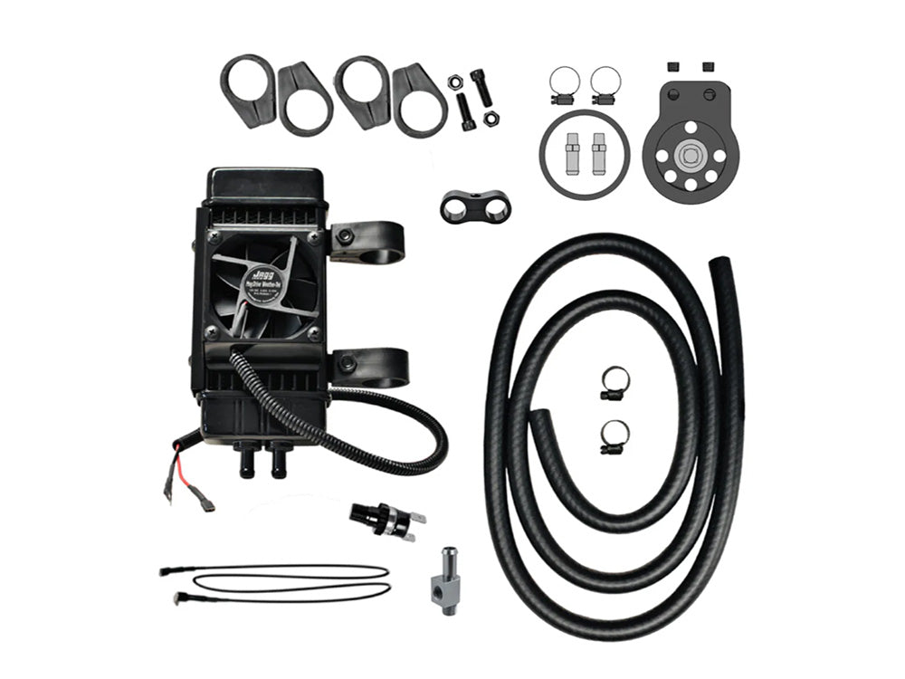 Fan Assisted 10 Row Vertical Oil Cooler Kit. Fits Softail 2018up