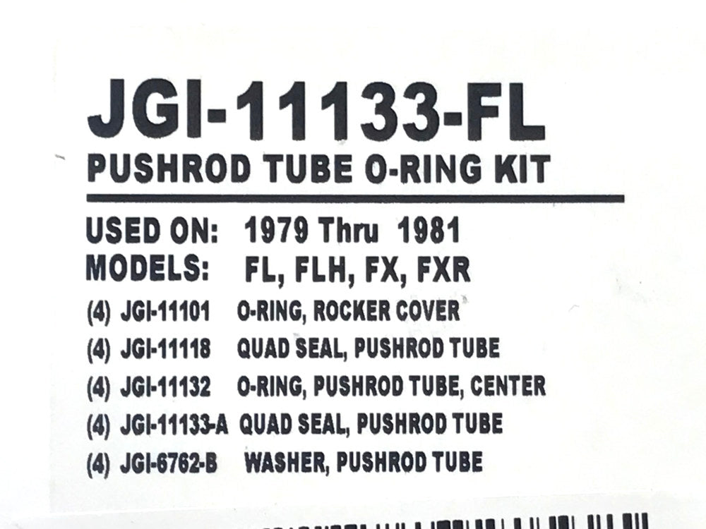 Push Rod Tube O'Ring Kit. Fits Big Twin Late 1979-Early 1984.