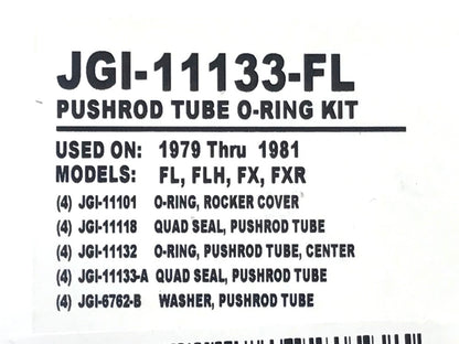 Push Rod Tube O'Ring Kit. Fits Big Twin Late 1979-Early 1984.