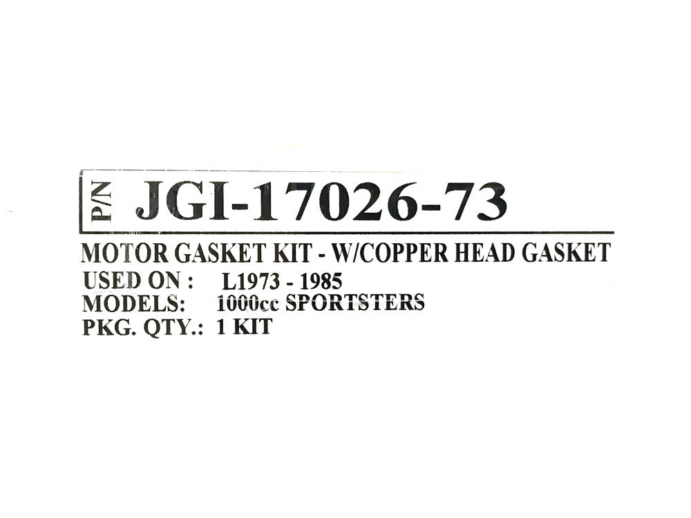 Engine Gasket Kit. Fits Sportster Late 1973-1985 with 1000cc Engine.