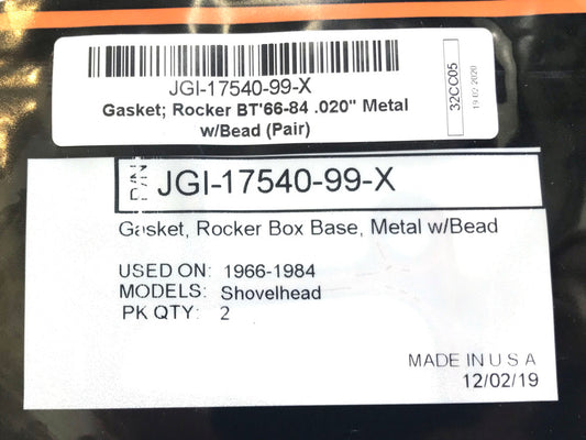 Rocker Cover Gaskets. Fits Big Twin 1966-1984.