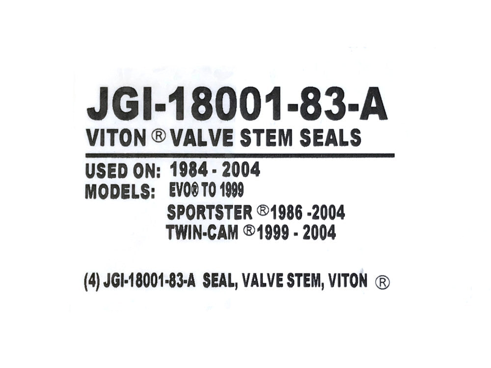 Valve Guide Seals. Fits Big Twin 1984-2004 & Sportster 1986-2004.