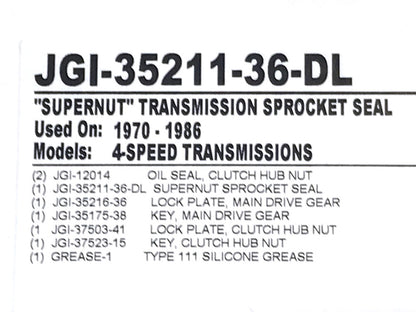 Transmission Super Nut Seal. Fits 4Spd Big Twin 1970-1986.