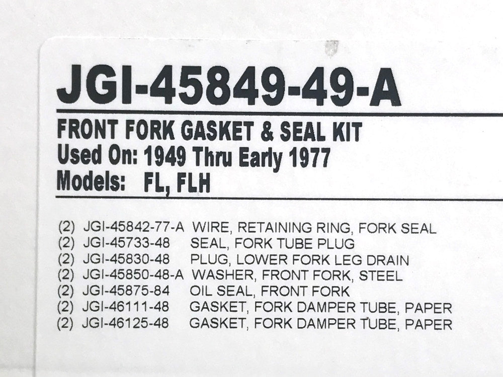 41mm Fork Seal Kit. Fits FL 1949-1977.
