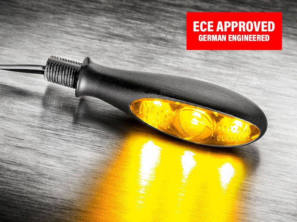Micro S Dark LED Turn Signal - Black.