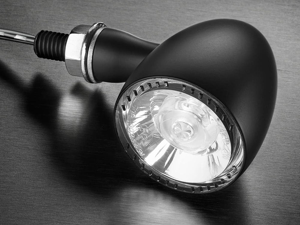 Bullet 1000 PL LED Turn Signal - Amber Turn - White Running Light - Black.