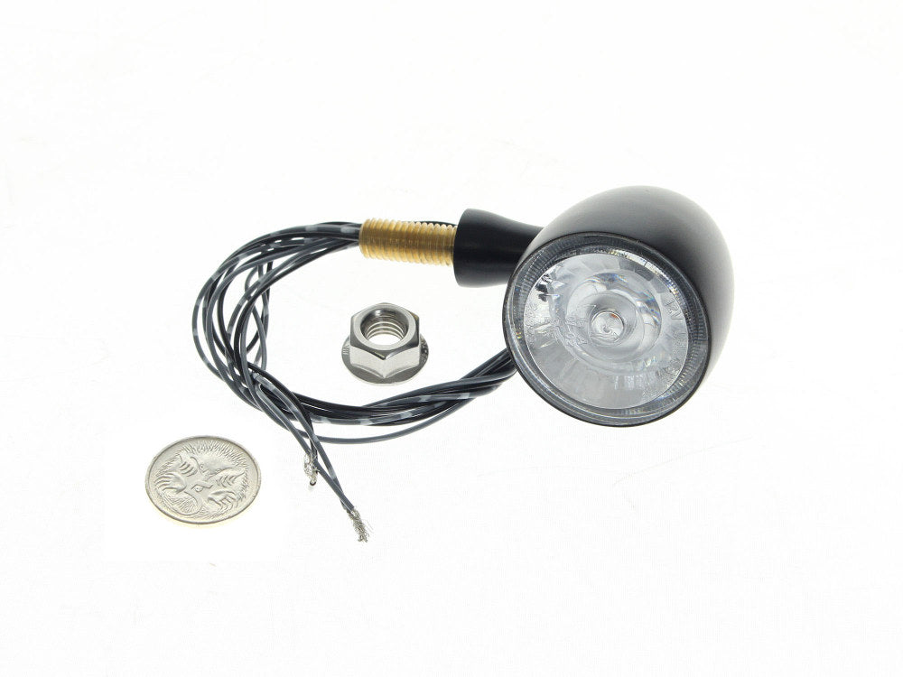 Bullet 1000 PL LED Turn Signal - Amber Turn - White Running Light - Black.