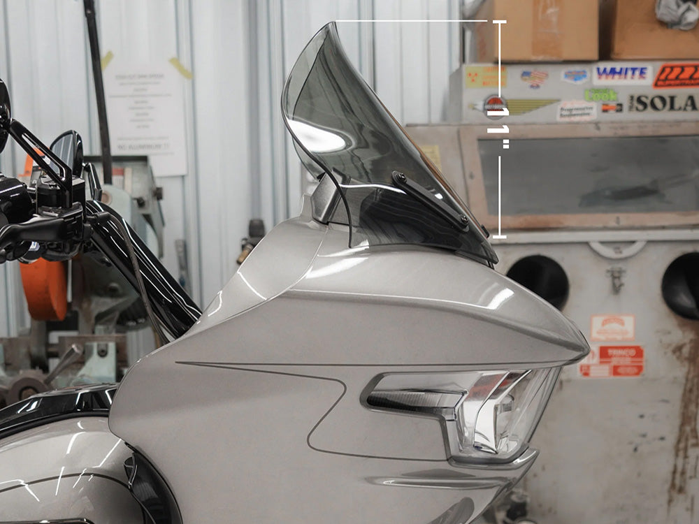 13.5in. Pro-Touring Flare Windshield - Dark Smoke. Fits CVO Road Glide 2023up & Road Glide 2024up
