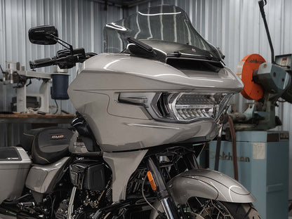 12in. Pro-Touring Flare Windshield - Dark Smoke. Fits CVO Road Glide 2023up & Road Glide 2024up