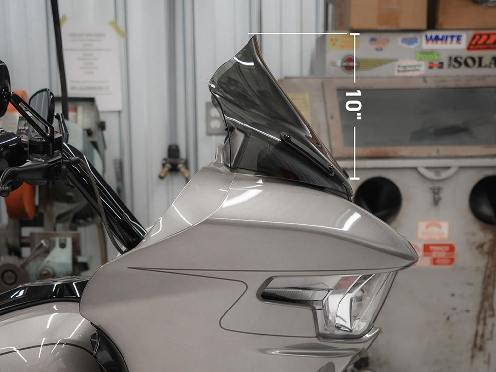 12in. Pro-Touring Flare Windshield - Dark Smoke. Fits CVO Road Glide 2023up & Road Glide 2024up