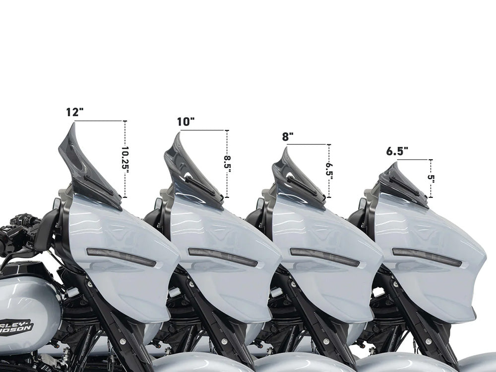 12in. Flare Windshield - Dark Smoke. Fits CVO Street Glide 2023up & Street Glide 2024up