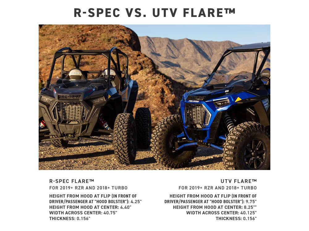 R-Spec UTV Flare Windshield - Tint. Fits Polaris RZR 1000 XP 2019up