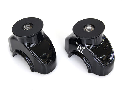 2in. Pullback Riser Bottoms - Gloss Black. Fits 2018up Breakout with 1-1/4in. Handlebar.