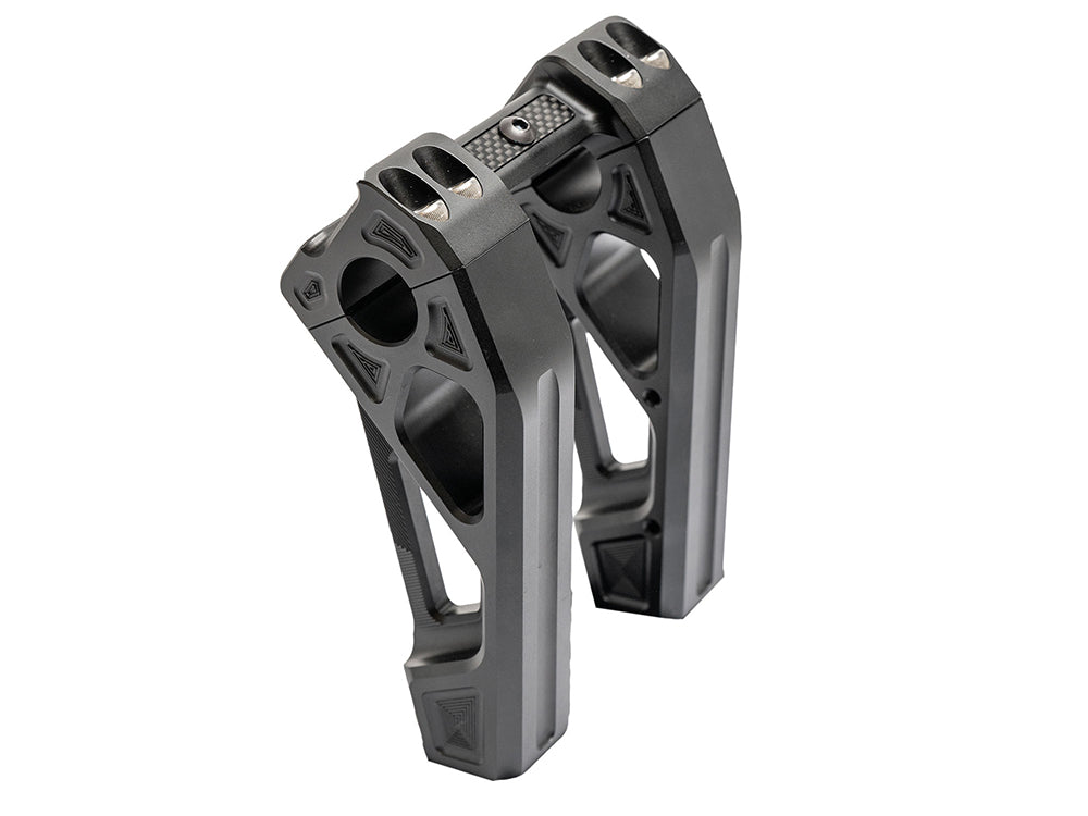 6in. Straight Fastback Risers - Black. Fits 1in. Handlebar