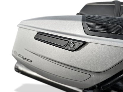 New Style Saddlebag Latch Covers - Black. Fits CVO Touring 2023up & Street Glide & Road Glide 2024up.