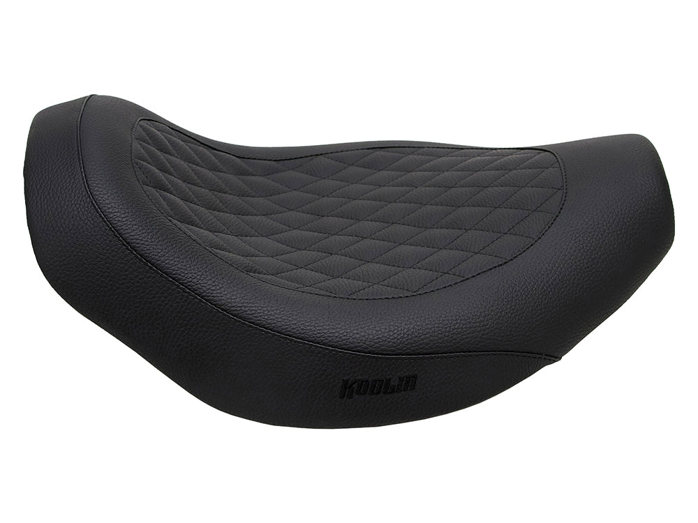 Fred Kodlin Diamond Stitch Solo Seat - Black. Fits Softail Breakout & Fatboy with Kodlin Fuel Tank & Rear Fender.