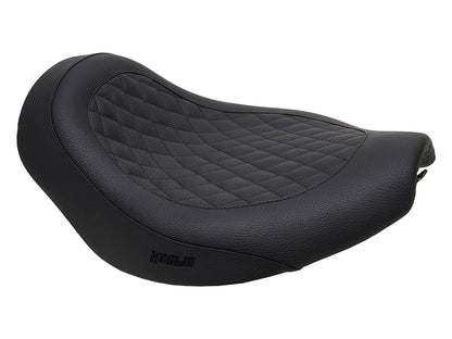 Fred Kodlin Diamond Stitch Solo Seat - Black. Fits Softail Breakout & Fatboy with Kodlin Fuel Tank & Rear Fender.