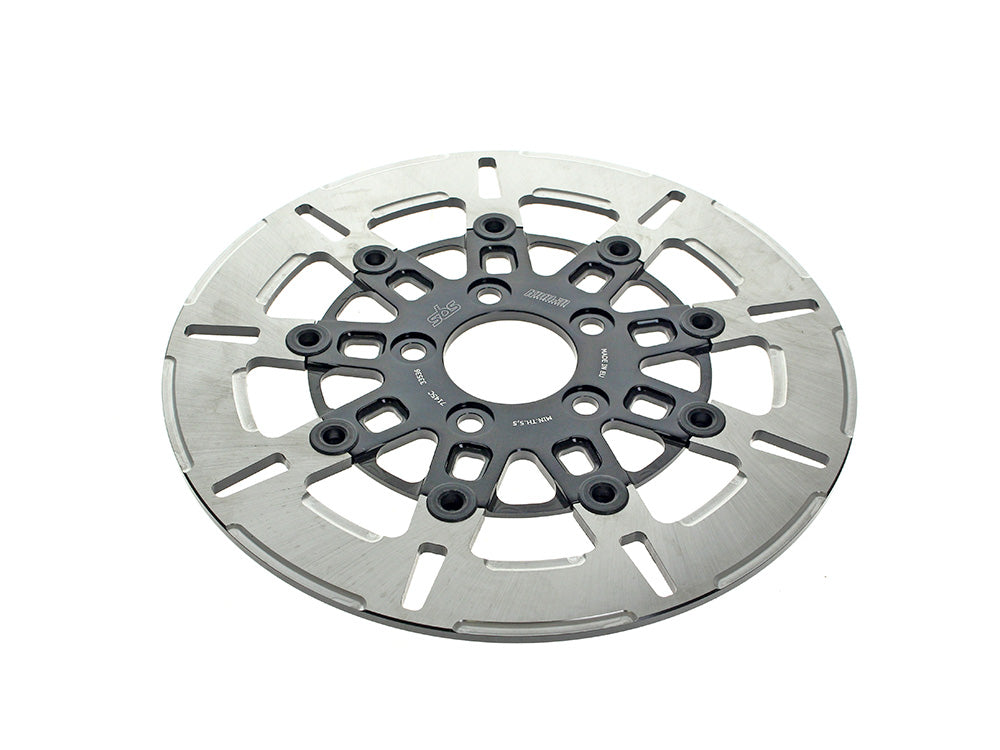 11.5in. Rear 9-Spoke Disc Rotor - Polished Band & Black Carrier. Fits Big Twin 2000up & Sportster 2000-2010.