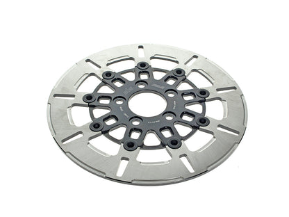 11.5in. Rear 9-Spoke Disc Rotor - Polished Band & Black Carrier. Fits Big Twin 2000up & Sportster 2000-2010.