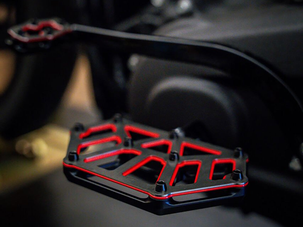 NXL Redline Mini Floorboards without Adapters - Black, Red & Stainless