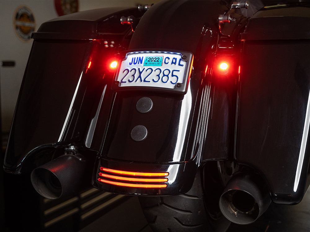 Curved LED Number Plate Kit - Black. Fits most Touring 2013up.
