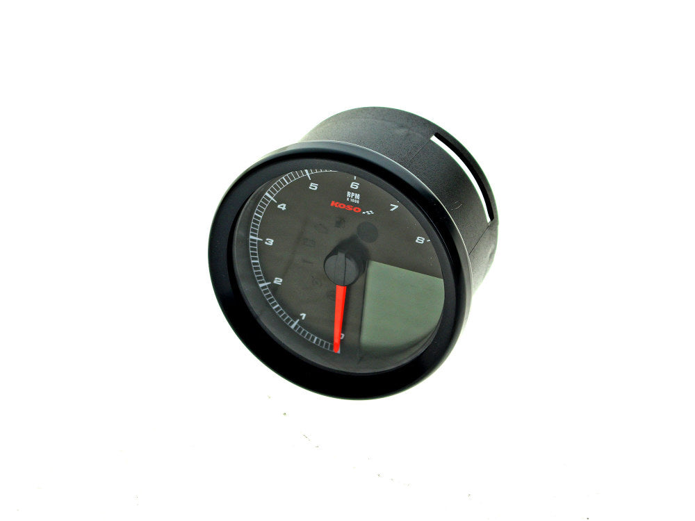 3-3/8in. Round Speedometer with Tachometer - Black. Fits Dyna 2004-2011, Sportster 2004-2013 & Rocker 2008-2010.