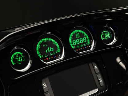 Speedometer & Tachometer - 4 Gauge Kit - Blue/Red. Fits Touring 2014-2023 with Fairing.