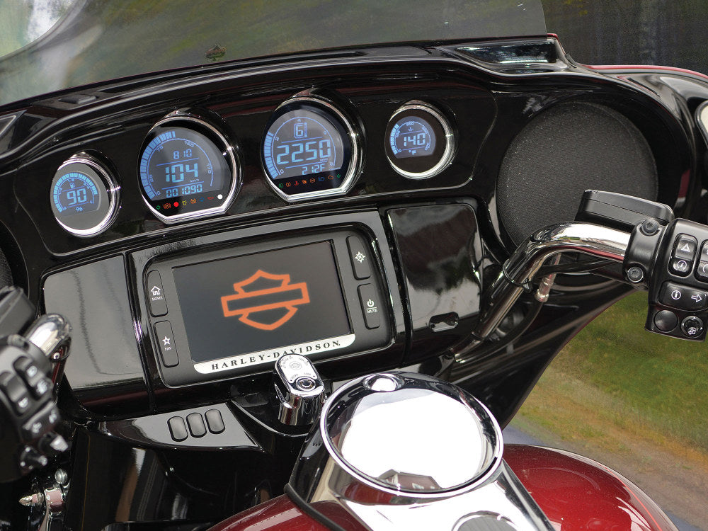 Speedometer & Tachometer - 4 Gauge Kit - Blue/Red. Fits Touring 2014-2023 with Fairing.