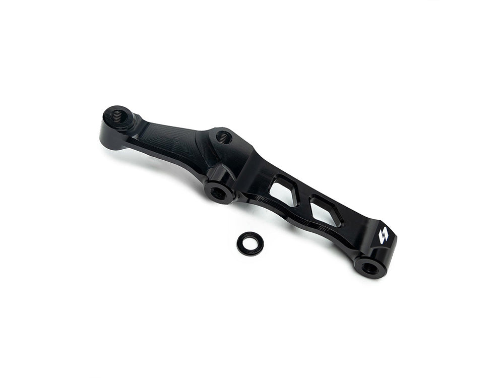 108mm Left or Right Front Radial Caliper Mount - Black. Sold Each. Fits Big Twin 2000up