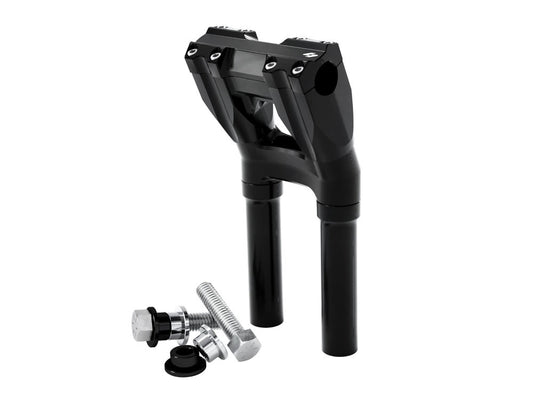 10in. Kickback x 1in. Clamp Isolated Riser Kit - Black. Fits 1in. Handlebar