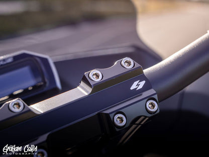 10in. Kickback x 1-1/8in. Clamp Isolated Riser Kit - Black. Fits 1-1/8in. Handlebar