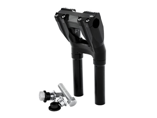10in. Kickback x 1-1/8in. Clamp Isolated Riser Kit - Black. Fits 1-1/8in. Handlebar
