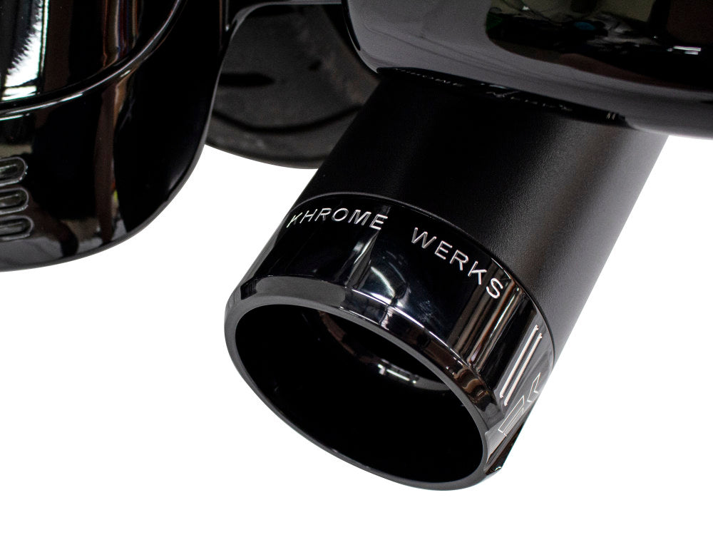 4-1/2in. Klassic Slip-On Mufflers - Black with Black End Caps. Fits Touring 2017up.