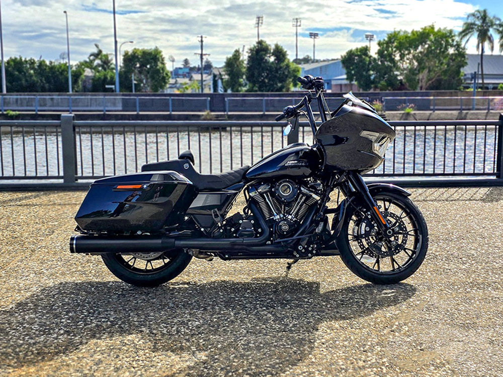 4-1/2in. Tracer Slip-On Mufflers - Black with Black End Caps. Fits Touring 2017up.