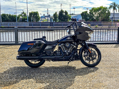 4-1/2in. Tracer Slip-On Mufflers - Black with Black End Caps. Fits Touring 2017up.