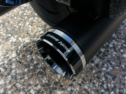 4-1/2in. Tracer Slip-On Mufflers - Black with Black End Caps. Fits Touring 2017up.