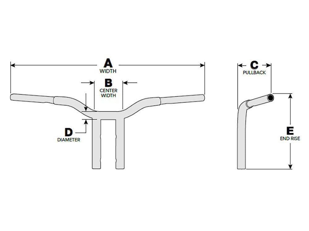 8in. x 1-1/4in. Pullback One Piece Kage Fighter Handlebar - Chrome.