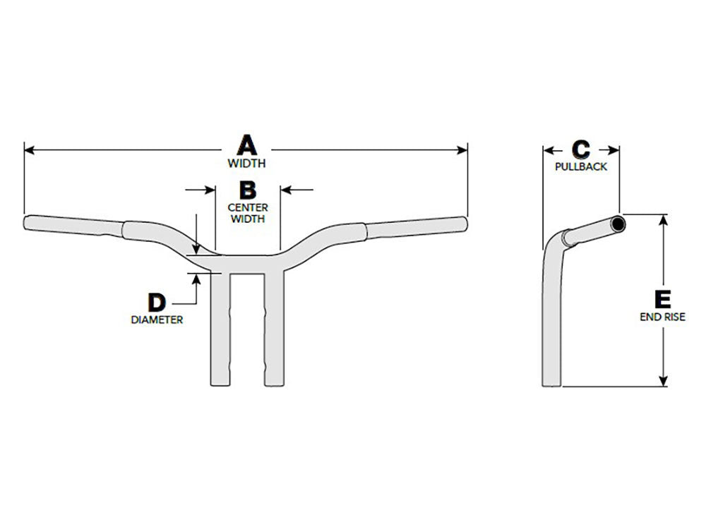 14in. x 1-1/4in. Pullback One Piece Kage Fighter Handlebar - Chrome.
