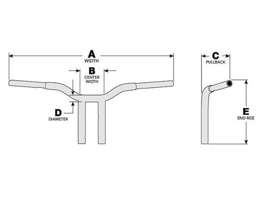 14in. x 1-1/4in. Pullback One Piece Kage Fighter Handlebar - Chrome.